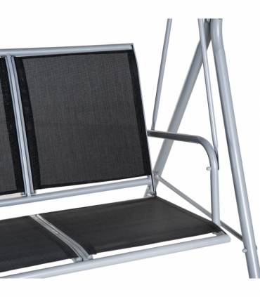 Outdoor 3-Seater Swing Chair-Black