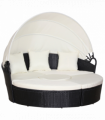 PE Rattan 5-Piece Outdoor Garden Round Sofa w/ Canopy Black