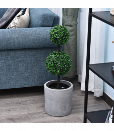 PE Set of 2 Artificial Boxwood Ball Topiary Plant Tree's Green
