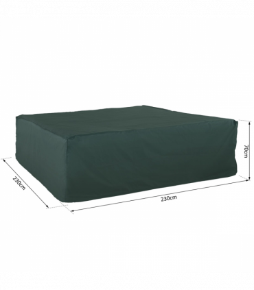 Outdoor Furniture Cover PVC Coated Large Square 600D Waterproof Green