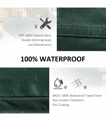 Outdoor Furniture Cover PVC Coated Large Square 600D Waterproof Green
