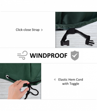 Outdoor Furniture Cover PVC Coated Large Square 600D Waterproof Green