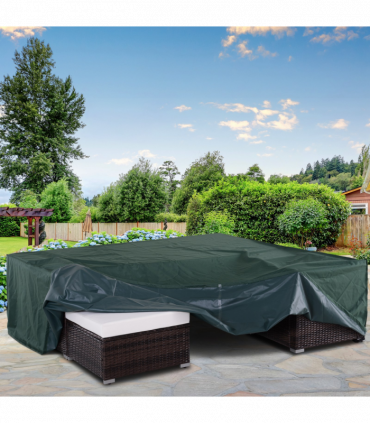 Outdoor Furniture Cover PVC Coated Large Square 600D Waterproof Green