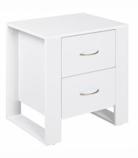 Particle Board 2-Drawer Bedside Table White