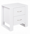 Particle Board 2-Drawer Bedside Table White