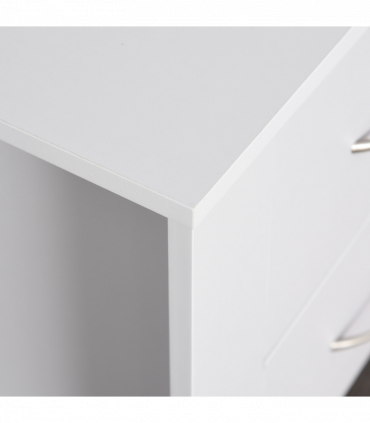 Particle Board 2-Drawer Bedside Table White