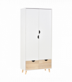 Particle Board 2-Drawer Wardrobe White/Oak