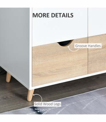 Particle Board 2-Drawer Wardrobe White/Oak