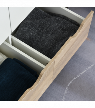 Particle Board 2-Drawer Wardrobe White/Oak