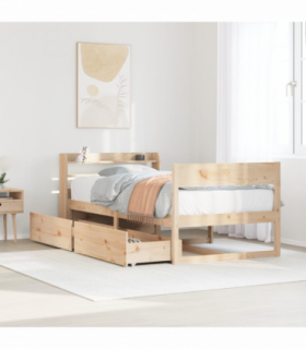 vidaXL Bed Frame without Mattress 100x200 cm Solid Wood Pine