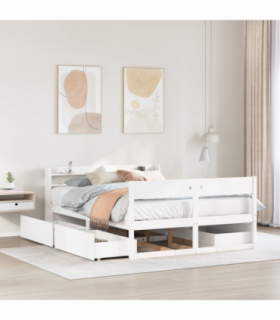 vidaXL Bed Frame without Mattress White 160x200 cm Solid Wood Pine
