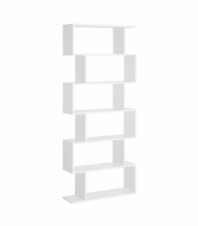 Particle Board 6-Tier Asymmetrical Shelving Unit White