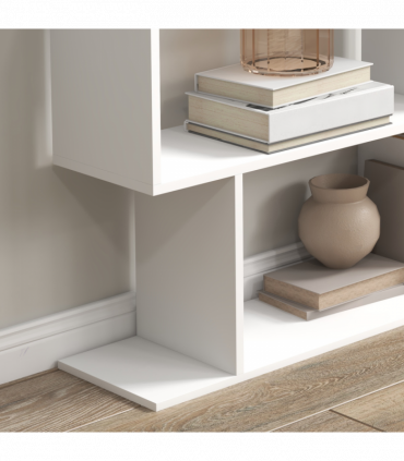 Particle Board 6-Tier Asymmetrical Shelving Unit White