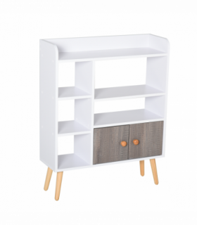 Particle Board Multi-Compartment Shelving Unit White/Brown