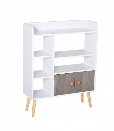 Particle Board Multi-Compartment Shelving Unit White/Brown