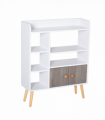 Particle Board Multi-Compartment Shelving Unit White/Brown