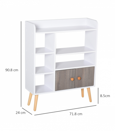 Particle Board Multi-Compartment Shelving Unit White/Brown