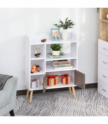 Particle Board Multi-Compartment Shelving Unit White/Brown