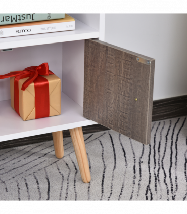 Particle Board Multi-Compartment Shelving Unit White/Brown