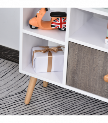 Particle Board Multi-Compartment Shelving Unit White/Brown