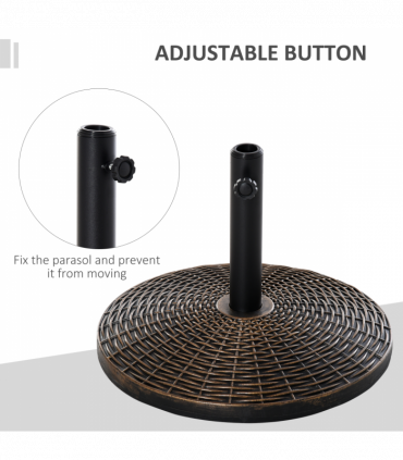 Patio Weighted Umbrella Base Antique Bronze 53cm x 35.5cm 25kg Stand Holder