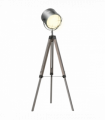 Pine Wood Tripod Spotlight Floor Lamp Brown/Black