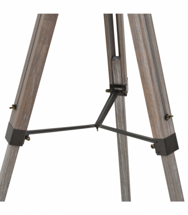 Pine Wood Tripod Spotlight Floor Lamp Brown/Black