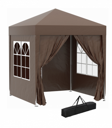 Pop Up Gazebo Canopy, size (2 x 2m)- Coffee