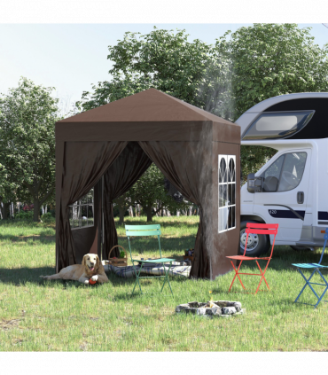 Pop Up Gazebo Canopy, size (2 x 2m)- Coffee