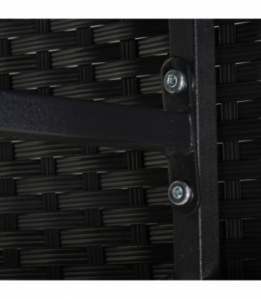 Rattan Dining Set, 11 PC-Black