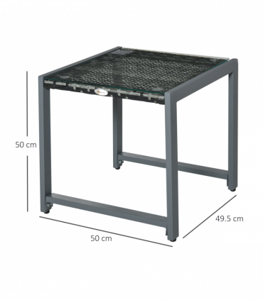 Rattan End Table Side Coffee Desk Outdoor Patio Garden Furniture