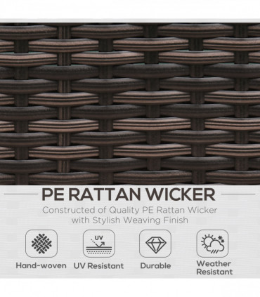 Rattan Garden Sofa Set, 8 Pcs-Brown
