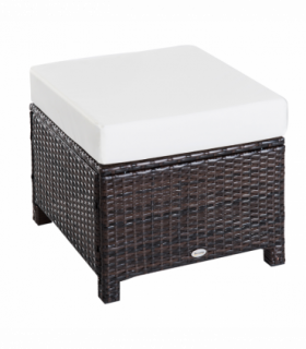 Rattan Ottoman - Brown