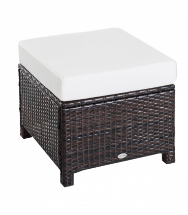 Rattan Ottoman - Brown