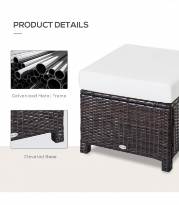 Rattan Ottoman - Brown