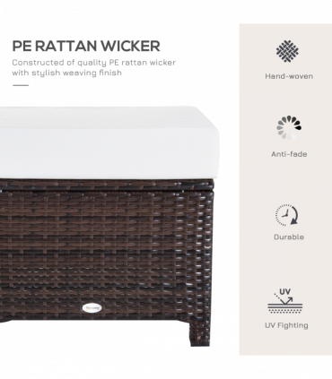 Rattan Ottoman - Brown