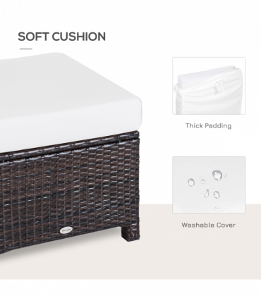 Rattan Ottoman - Brown