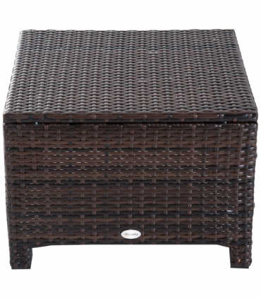Rattan Ottoman - Brown