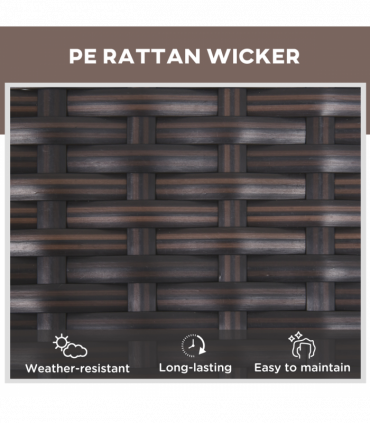 Rattan Recliner Lounger Set Brown PE Rattan 200cmx73cmx56cm Outdoor Furniture