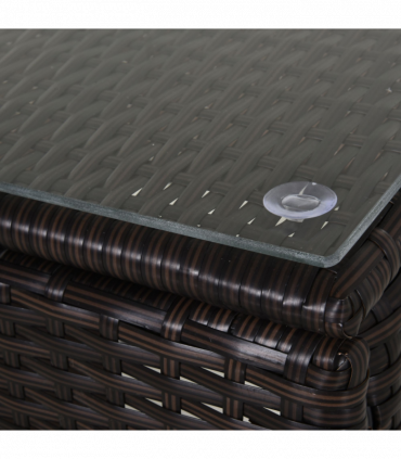 Rattan Recliner Lounger Set Brown PE Rattan 200cmx73cmx56cm Outdoor Furniture