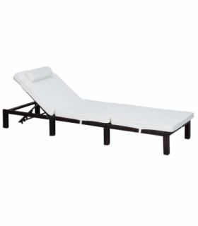 Rattan Sun Lounger Bed-Brown
