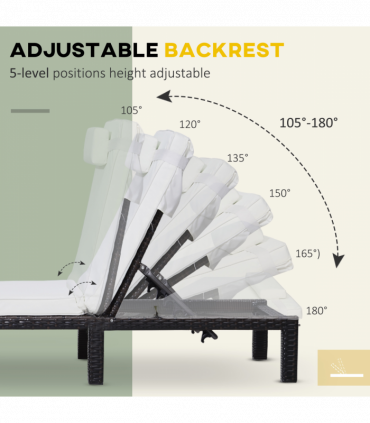 Rattan Sun Lounger Bed-Brown