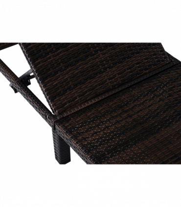 Rattan Sun Lounger Bed-Brown