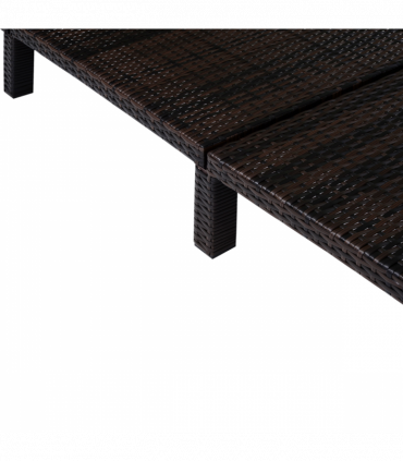 Rattan Sun Lounger Bed-Brown