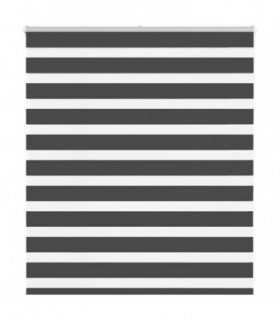 vidaXL Zebra Blind Black 130x100 cm Fabric Width 125.9 cm Polyester