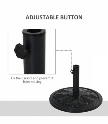 Round Parasol Base Heavy Duty Cement Stand Umbrella Holder Garden