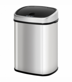 Sensor Bin Chrome ABS Plastic Mirror Stainless Steel Touch-Free Lid