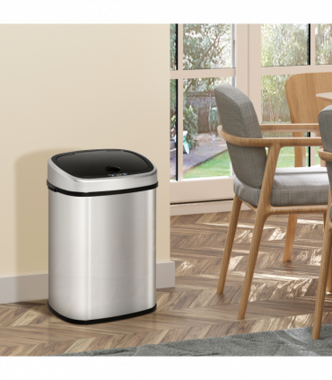 Sensor Bin Chrome ABS Plastic Mirror Stainless Steel Touch-Free Lid