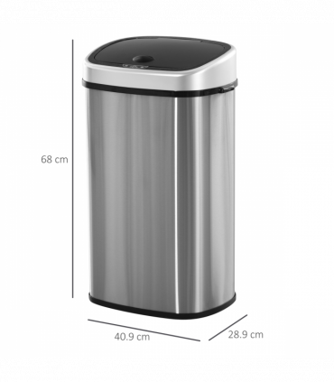Sensor Bin Chrome ABS Plastic Mirror Stainless Steel Touch-Free Lid