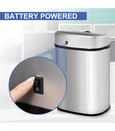 Sensor Bin Chrome ABS Plastic Mirror Stainless Steel Touch-Free Lid